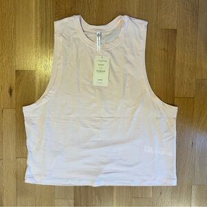 Fabletics Women's Pale Pink Relaxed Fit Muscle Tank XXL